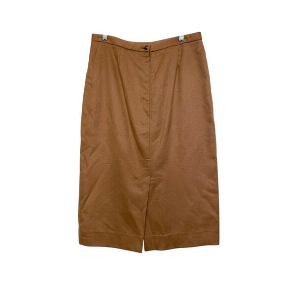Vintage Michael Kors Camel‎ Hair Straight Pencil Skirt Size 8 Tan Brown Career - Picture 2 of 5